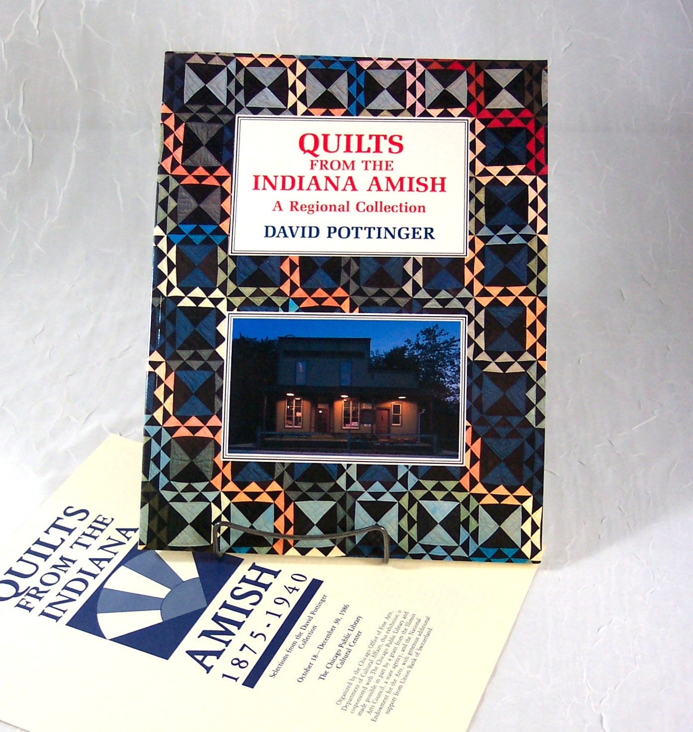 Vintage Book "Quilts from the Indiana Amish" a Regional Collection David Pottinger with Exhibit Program