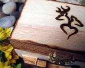 Deer ring box -Rustic wedding pyrography -Customized