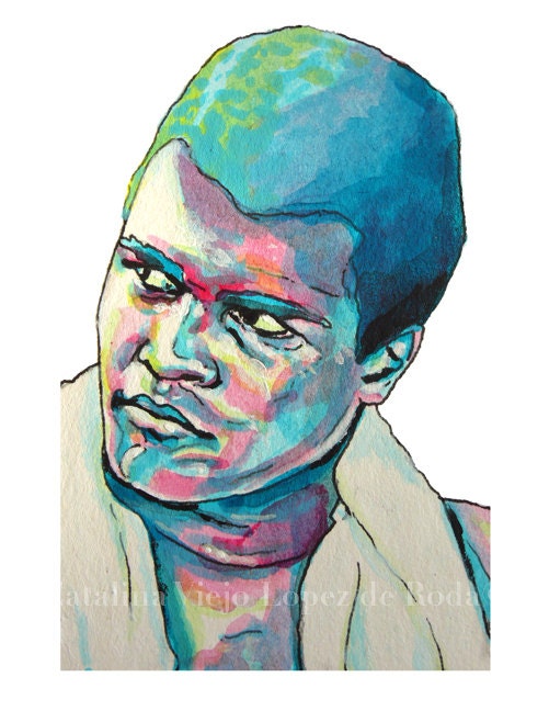 Boxing Legend Muhammad Ali Painting Reproduction Print 11 x 8.5