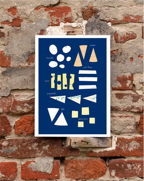 Cheese Blue Kitchen Art Print 11"x15" - Gourmet Food Print high quality fine art print