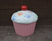 Dog Paw Prints Cupcake Cookie Jar or Canister - Medium - Pick your colors - Made to Order