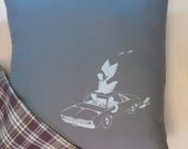 Supernatural - Impala Pillow Cover - Hand Printed and Sewn