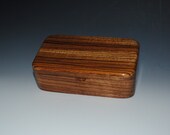 Handmade Wood Treasure Box or Desk Box - Zebrawood and  Walnut