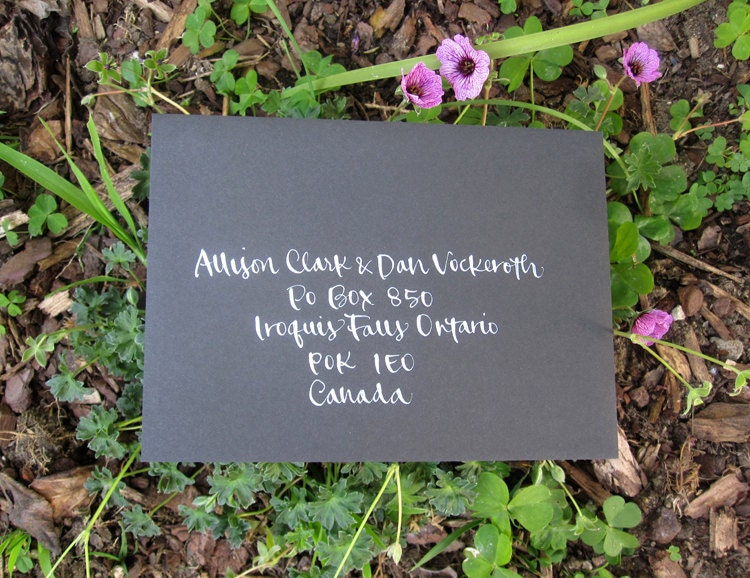 Modern Calligraphy for Wedding Envelopes - featherletter CLASSIC