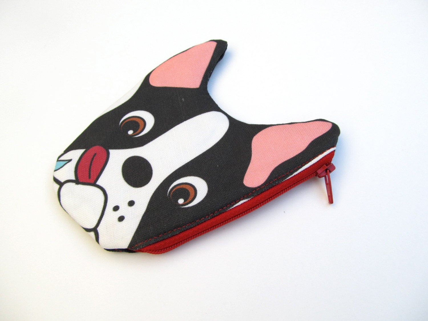 Licking Boston Terrier Zipper Pouch