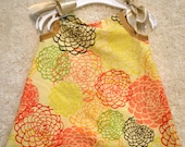 Baby girl Yellow Flowers pillowcase dress spring, summer or fall (6-12 months)
