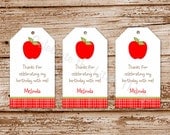 SET of 20 Apple MINI Favor Tags, Hang Tags  :  Personalized