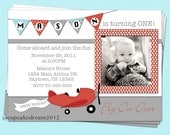 Airplane Birthday Invitation Boy Polka Dot Printable Party