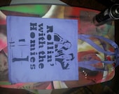 Clueless 90s movie tote bag stencil and spray paint art by Rainbow Alternative on Etsy