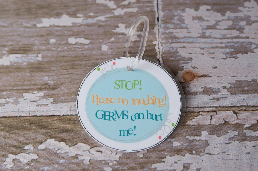 Baby/Toddler Germie Stopper No Touch Germ Stroller or Car Seat Sign 27