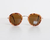 Vintage 90s Grunge Round Tortoise Sunglasses Shades