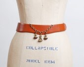 Vintage 60s Mr. John Brown Leather Watch Fob Charm Belt