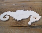 Wooden White Seahorse - Large Ocean Beach Decoration