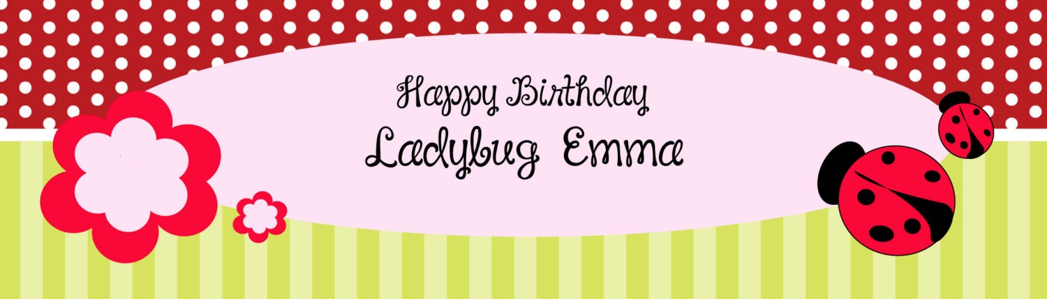 Ladybug Birthday-Printed On Waterproof Water Bottle Labels-15 Il_170x135