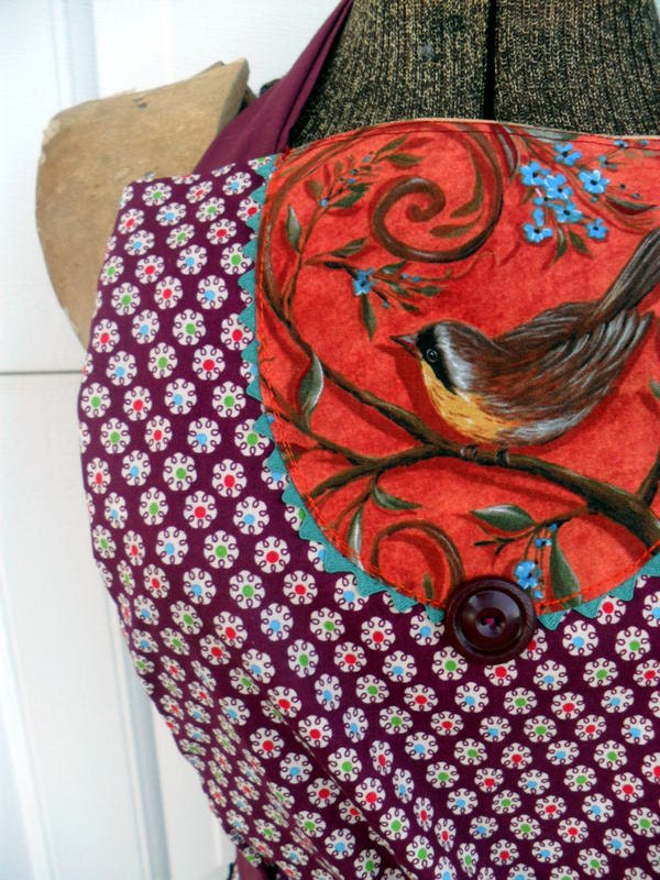 Retro Modern Reversible Apron for Women Full Retro Style