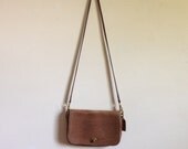 Vintage Coach Purse - Light Brown Crossbody Shoulder Bag with Long Strap
