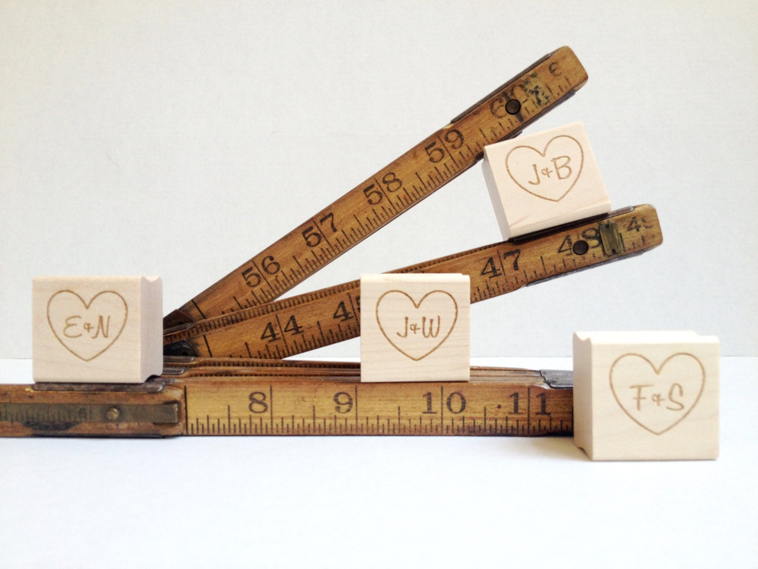 Custom Stamp. Heart Stamp for DIY Wedding Decor. 1"x1"