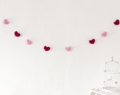 Valentine garland - Cute Felt Heart Garland - Home Decor - Wedding - Anniversary - Children's room decor - Baby's room decor