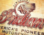 Classic Indian Motorcycle antique painted sign print - 12x18 High Quality Art Print