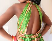 Backless African print top