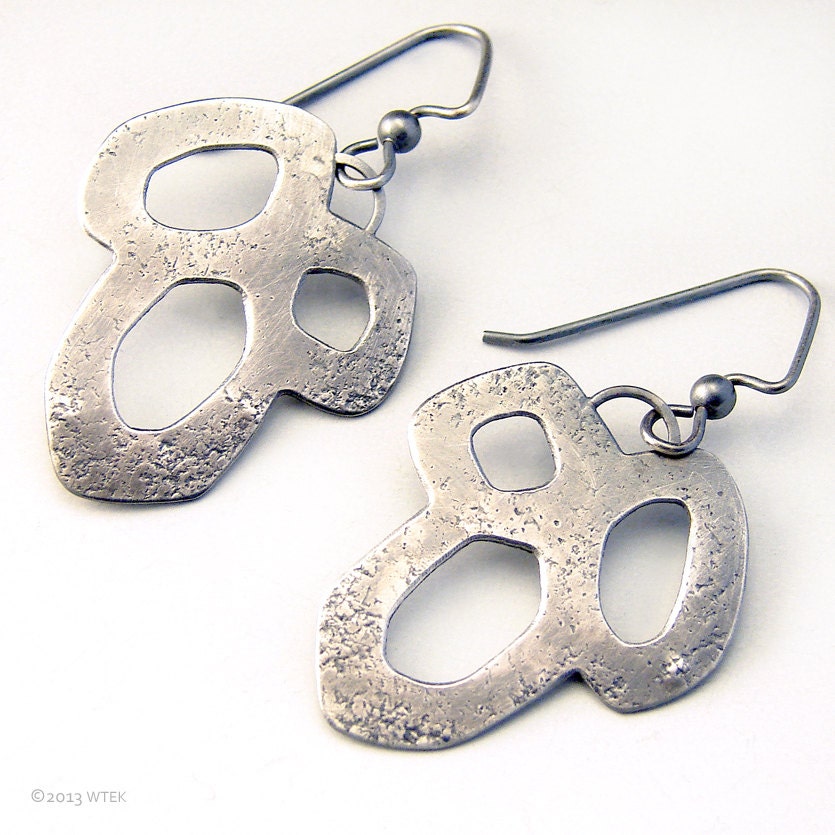 Abstract Silver Earrings