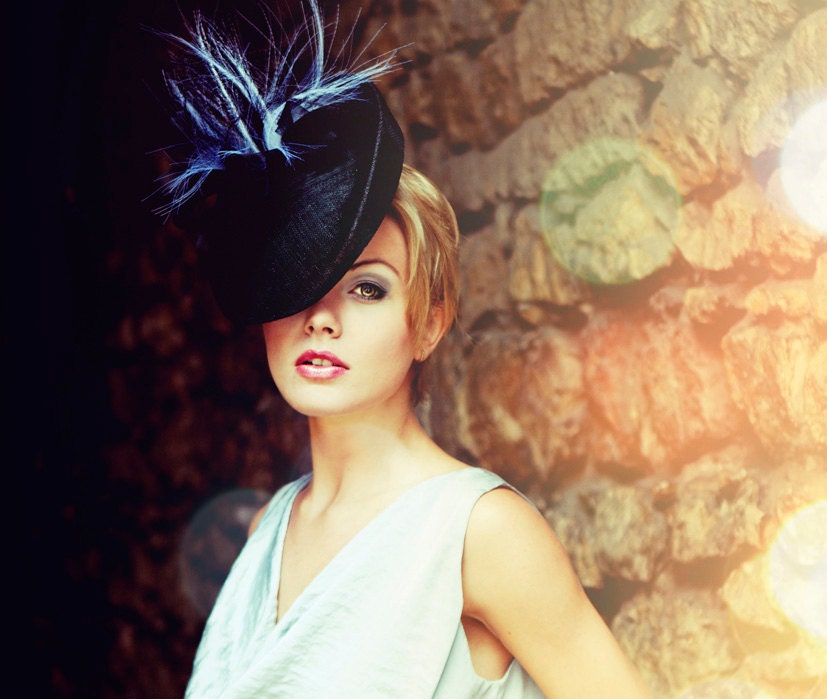 Black Straw Royal Ascot Saucer Hat Royal Derby Races Light Weight Headpiece Summer Wedding Bridal Shower Women Accessory