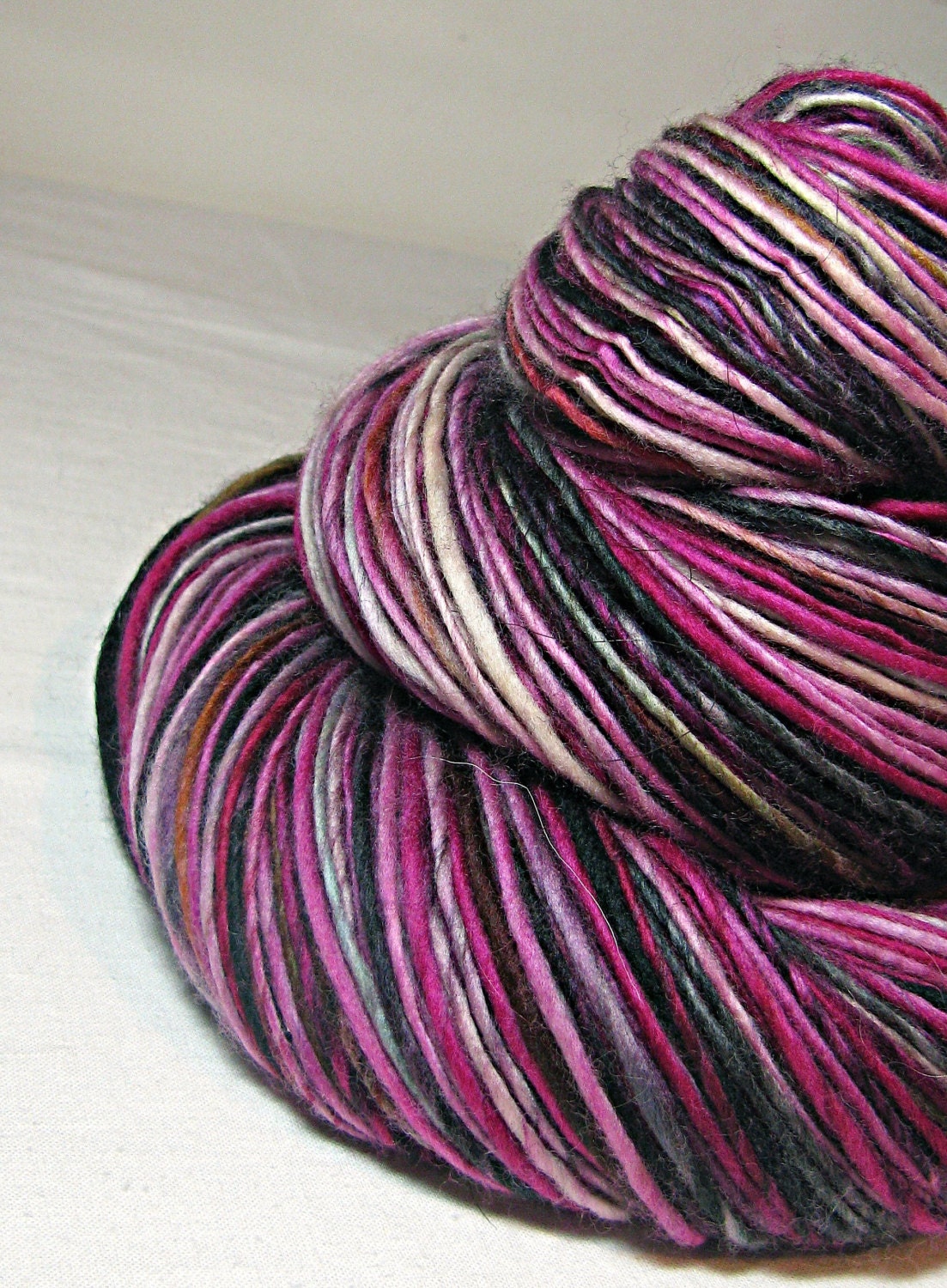 Handspun Yarn Gently Thick and Thin Superwash Merino 'Utopia'