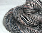 Handspun Yarn Gently Thick and Thin Single Wensleydale 'Silver Salmon'