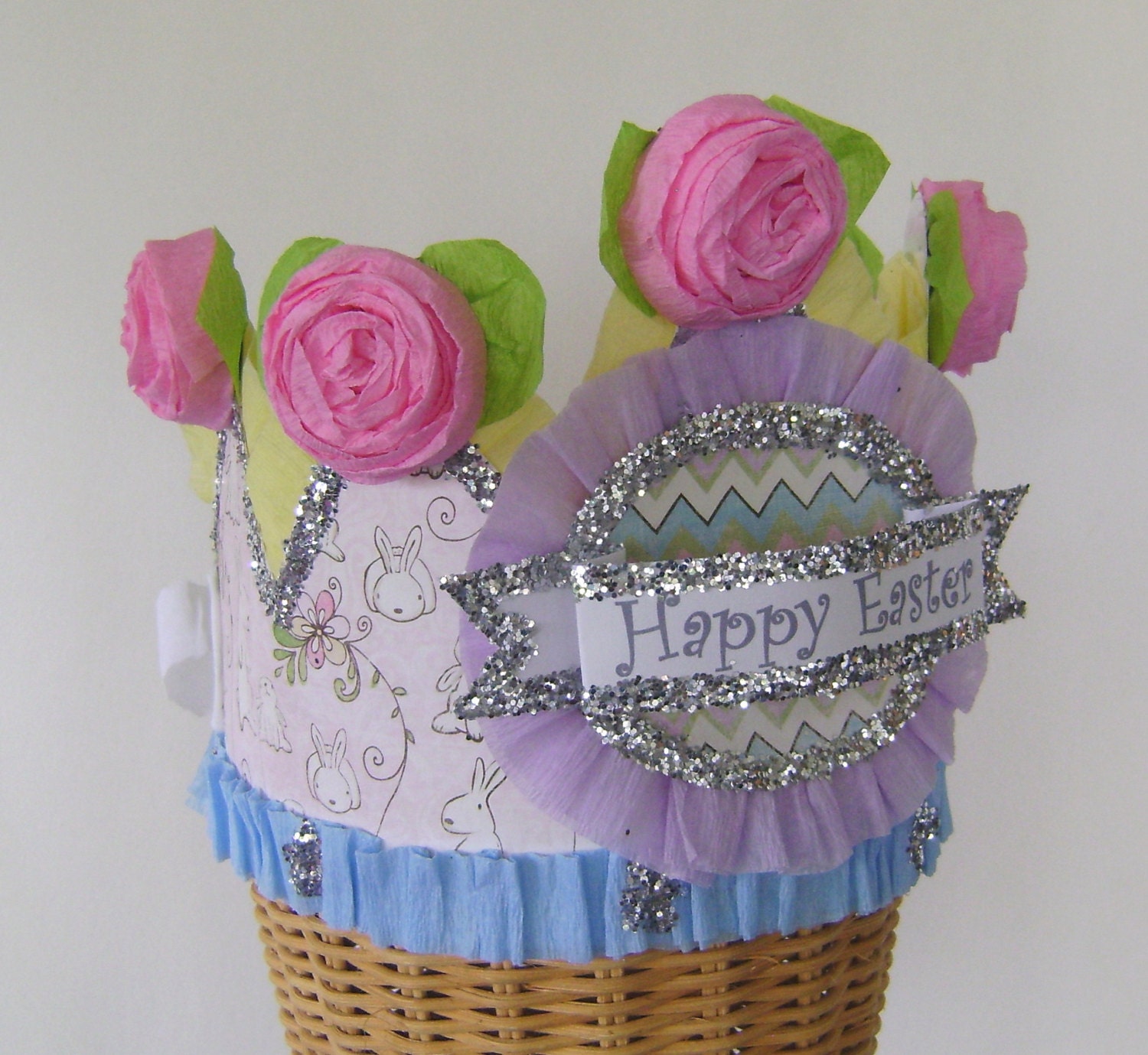 Easter Bunny Crown- Hat - adult or child - Vintage Bunny Il_570xn