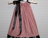 Boutique Girls' Sophisticated Red, Black and White Pillowcase Dress