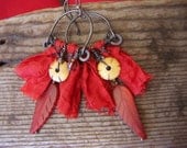 Sari Ribbon Summer Earrings in Red