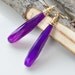 Long Elongated Dark Purple Chalcedony Drop Gold filled Earrings,Amethyst Earrings Purple Bridesmaid Earrings, Dangle, Wedding Jewelry