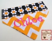 Chevron and Daisies Dog Bandana Sizes large or xlarge