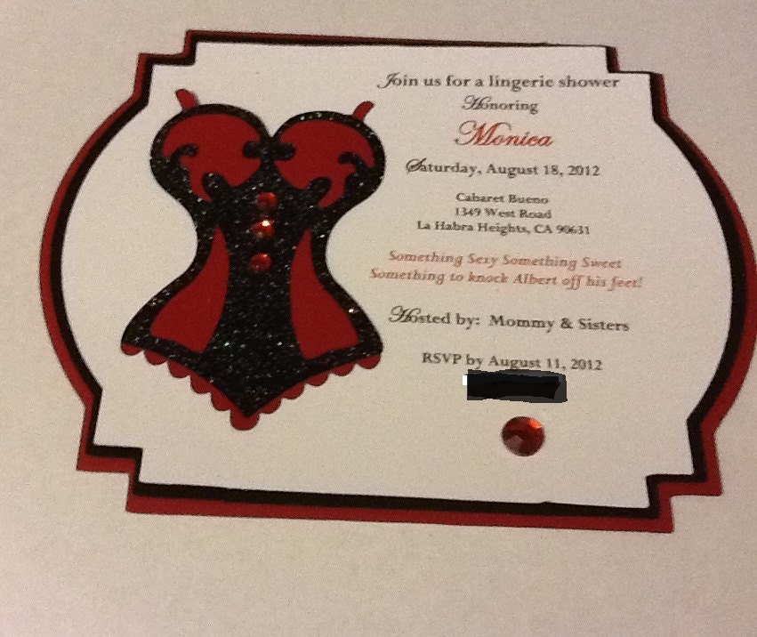 5" by 7" Corset Lingerie or Bachelorette Party Invitation