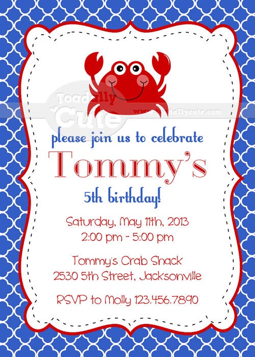 NEW - Crab Shack, Invitations, set of 12