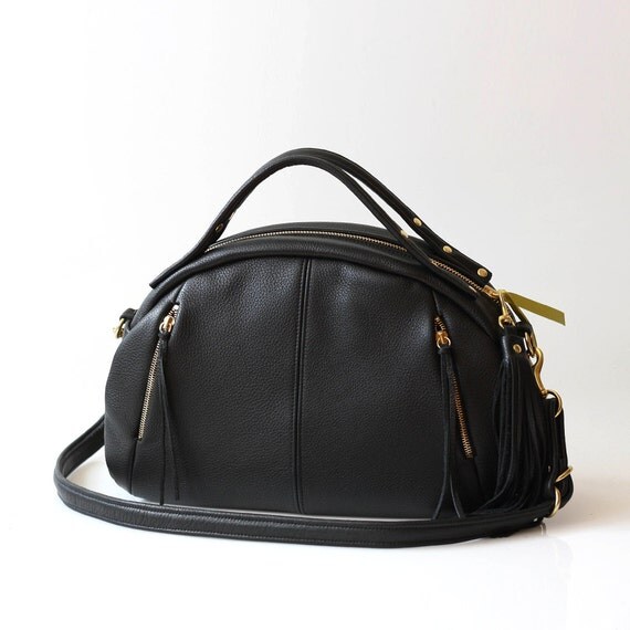 Leather Handbag - OPELLE Baby Botanist Bag - in Pebbled Leather