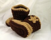 Star Cowboy Cowgirl booties - crochet