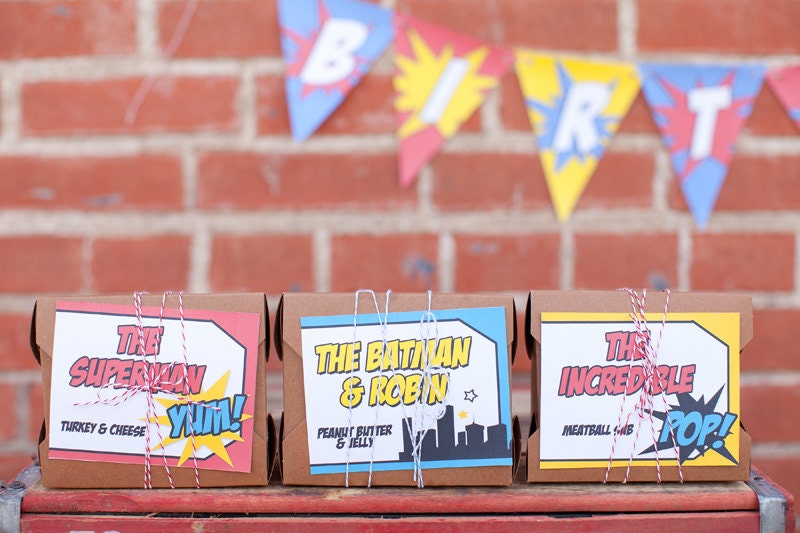 Superhero Printable Party Buffet Labels - fancy labels - by hello love designs Il_170x135