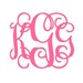 Monogram Decal in Vine Font - Choose from 40 Colors Available in 1, 2, 3, 4, 5, and 6" Sizes