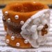 Mustard Yellow Feminine Shabby Chic Boho Pearl Velvet Lace Flower Cuff Bracelet