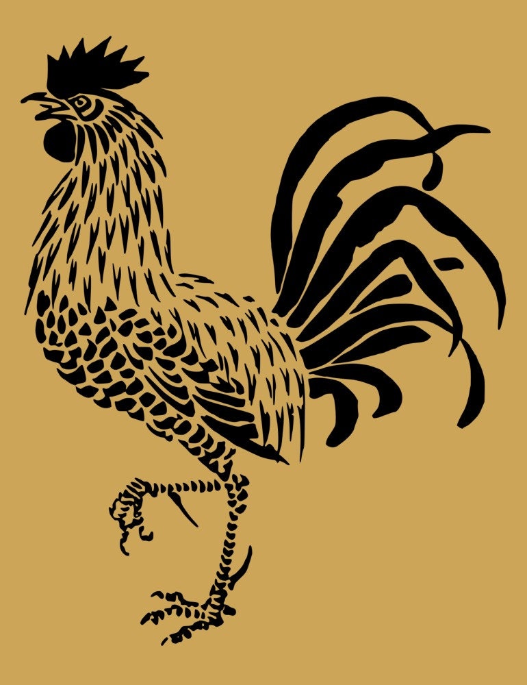 Rooster Stencil No 2 10 x 9 Inch