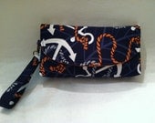 Anchor Clutch- Nautical Purse- Anchor Wristlet