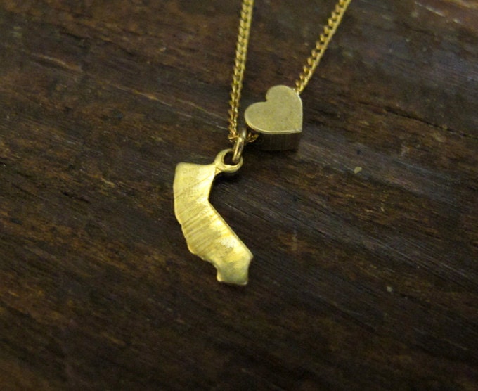 California Love - NON-engraved State Charm Necklace