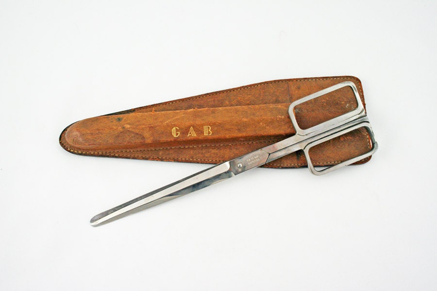 PRICE REDUCED....Vintage Scissors, Mid-Century Desk Set, Mad Men Office, Desk Scissors, Vintage Office Accessories