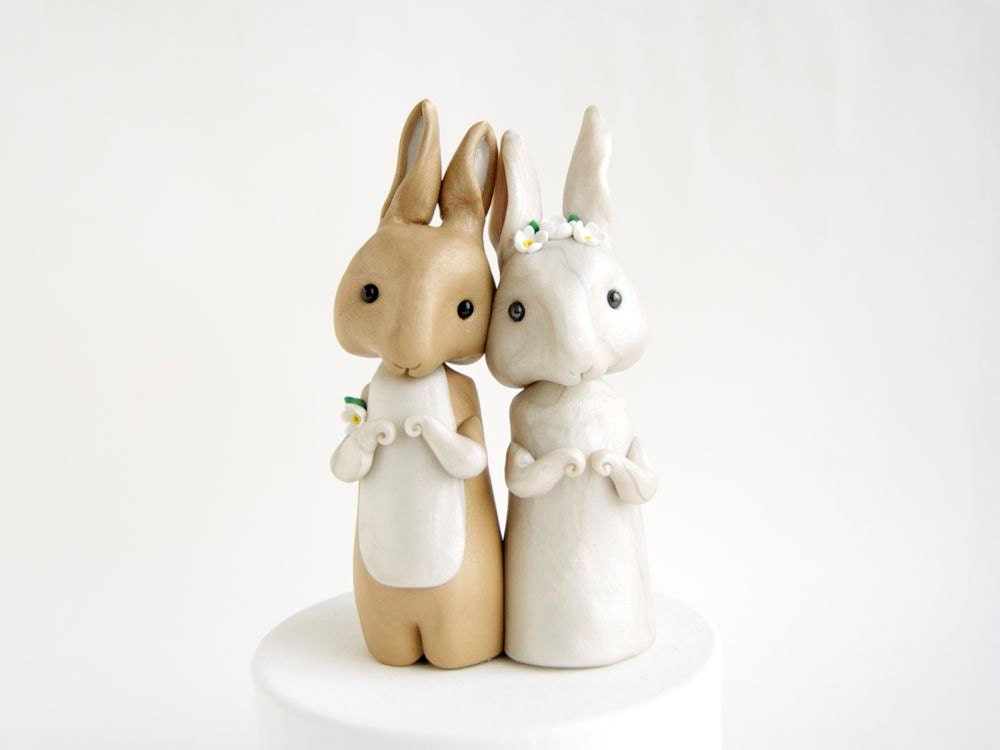 Rabbit Wedding Cake Topper by Bonjour Poupette