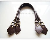 a pair of 19.5 inch PU leather purse handles dark brown purse making supplies high quality