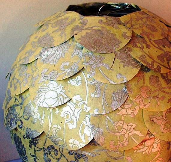Spring Garden Paper Lamp Shade Lantern Hanging Pendant Light Shade Made to Order