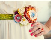 Bridal Sash, Custom Made to Order Floral Wedding Sash in your Colors and Style