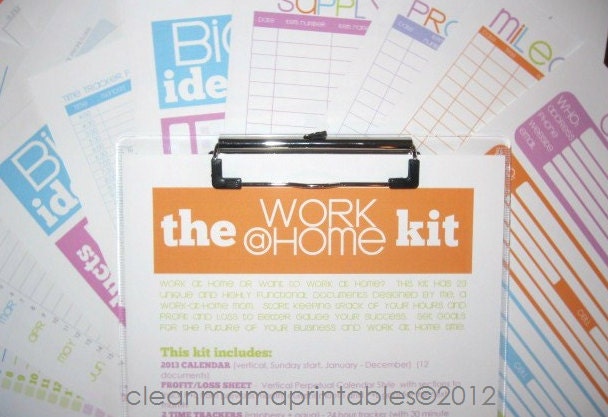 2013 WORK At Home Kit - 23 documents - INSTANT DOWNLOAD