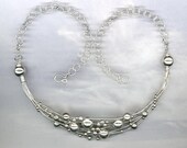 Sterling Silver Necklace Beaded Wire Wrapped